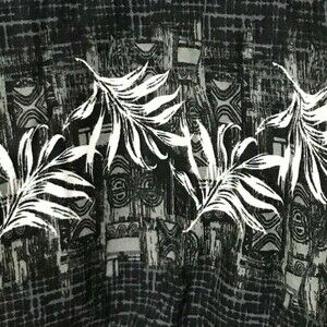 Manhattan Hawaiian Men's 2X/2EX Beach Party Shirt - Black Abstract Palms Rayon